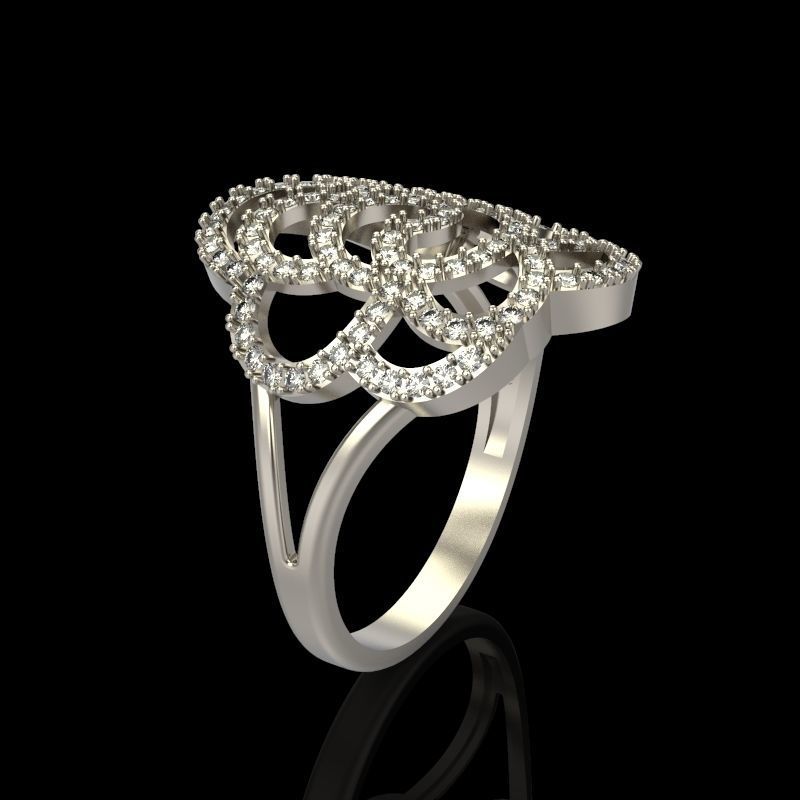 Women Diamond ring design 6 3dm stl 3D print model 3D print model_8