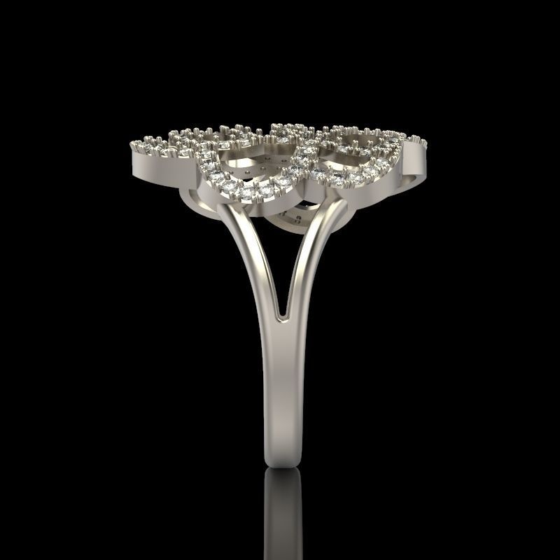 Women Diamond ring design 6 3dm stl 3D print model 3D print model_3