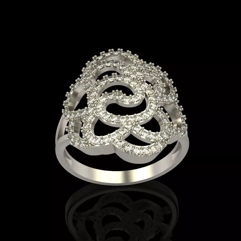 Women Diamond ring design 6 3dm stl 3D print model 3D print model_0