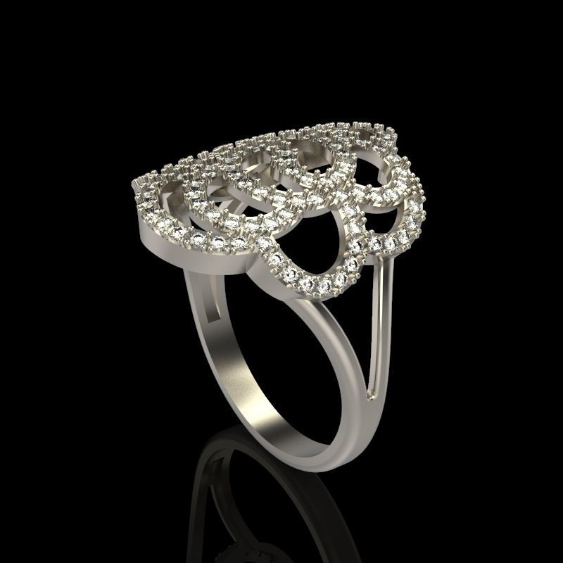 Women Diamond ring design 6 3dm stl 3D print model 3D print model_7