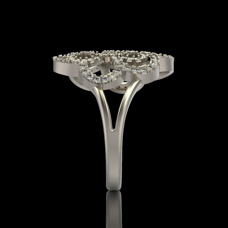 Women Diamond ring design 6 3dm stl 3D print model 3D print model_4