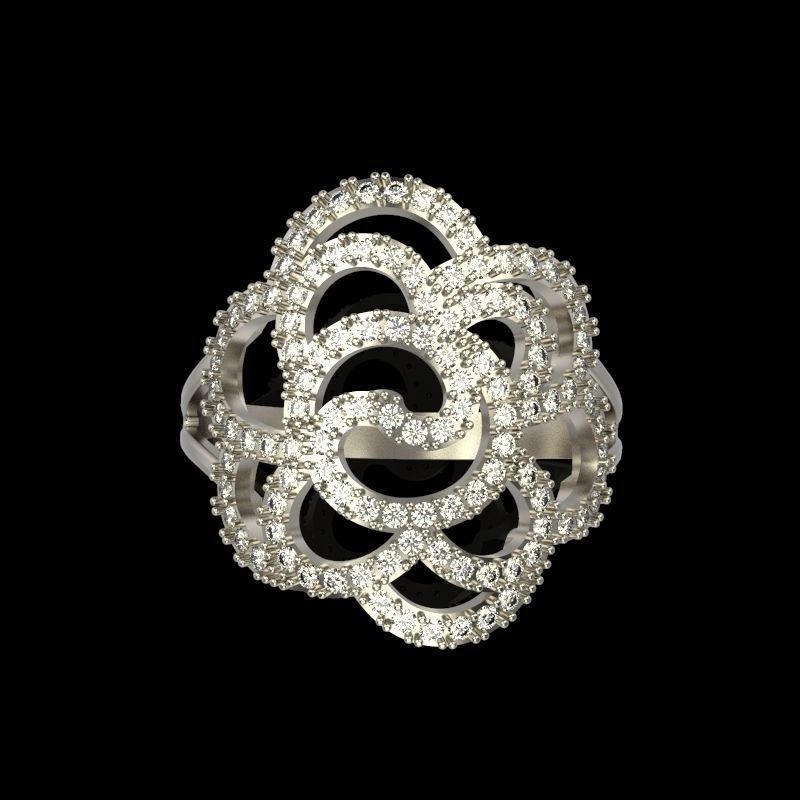 Women Diamond ring design 6 3dm stl 3D print model 3D print model_1