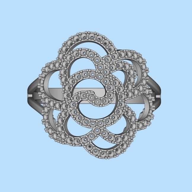 Women Diamond ring design 6 3dm stl 3D print model 3D print model_25