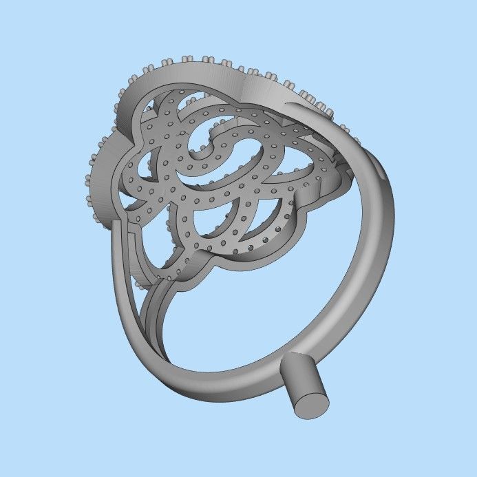 Women Diamond ring design 6 3dm stl 3D print model 3D print model_28