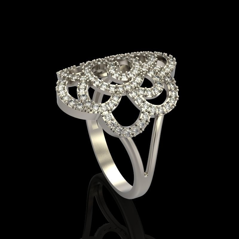 Women Diamond ring design 6 3dm stl 3D print model 3D print model_5