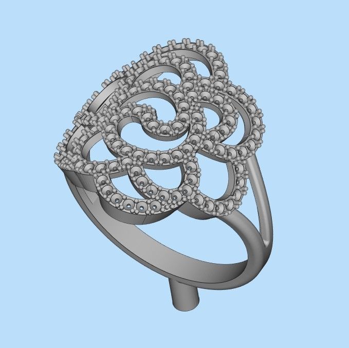 Women Diamond ring design 6 3dm stl 3D print model 3D print model_24
