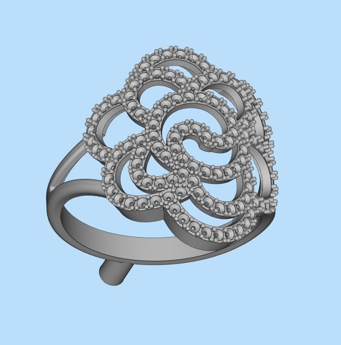 Women Diamond ring design 6 3dm stl 3D print model 3D print model_20