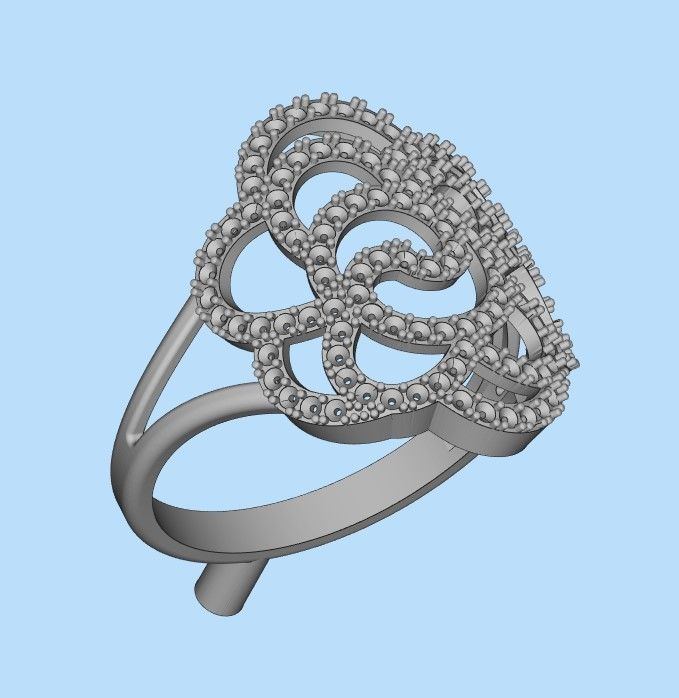Women Diamond ring design 6 3dm stl 3D print model 3D print model_23