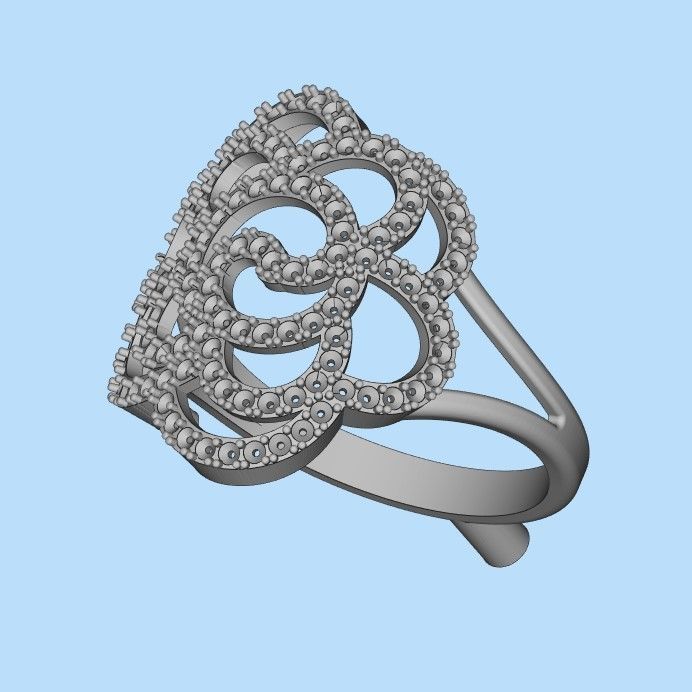 Women Diamond ring design 6 3dm stl 3D print model 3D print model_22