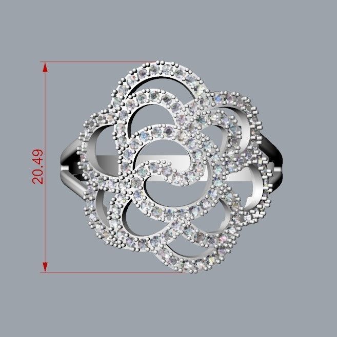 Women Diamond ring design 6 3dm stl 3D print model 3D print model_17