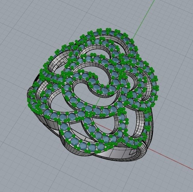Women Diamond ring design 6 3dm stl 3D print model 3D print model_18