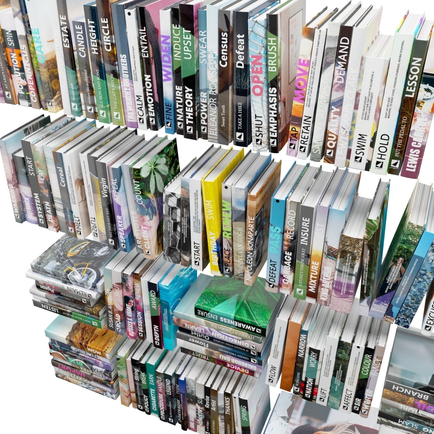 Books 150 pieces 1-1-2 Low-poly 3D model_23