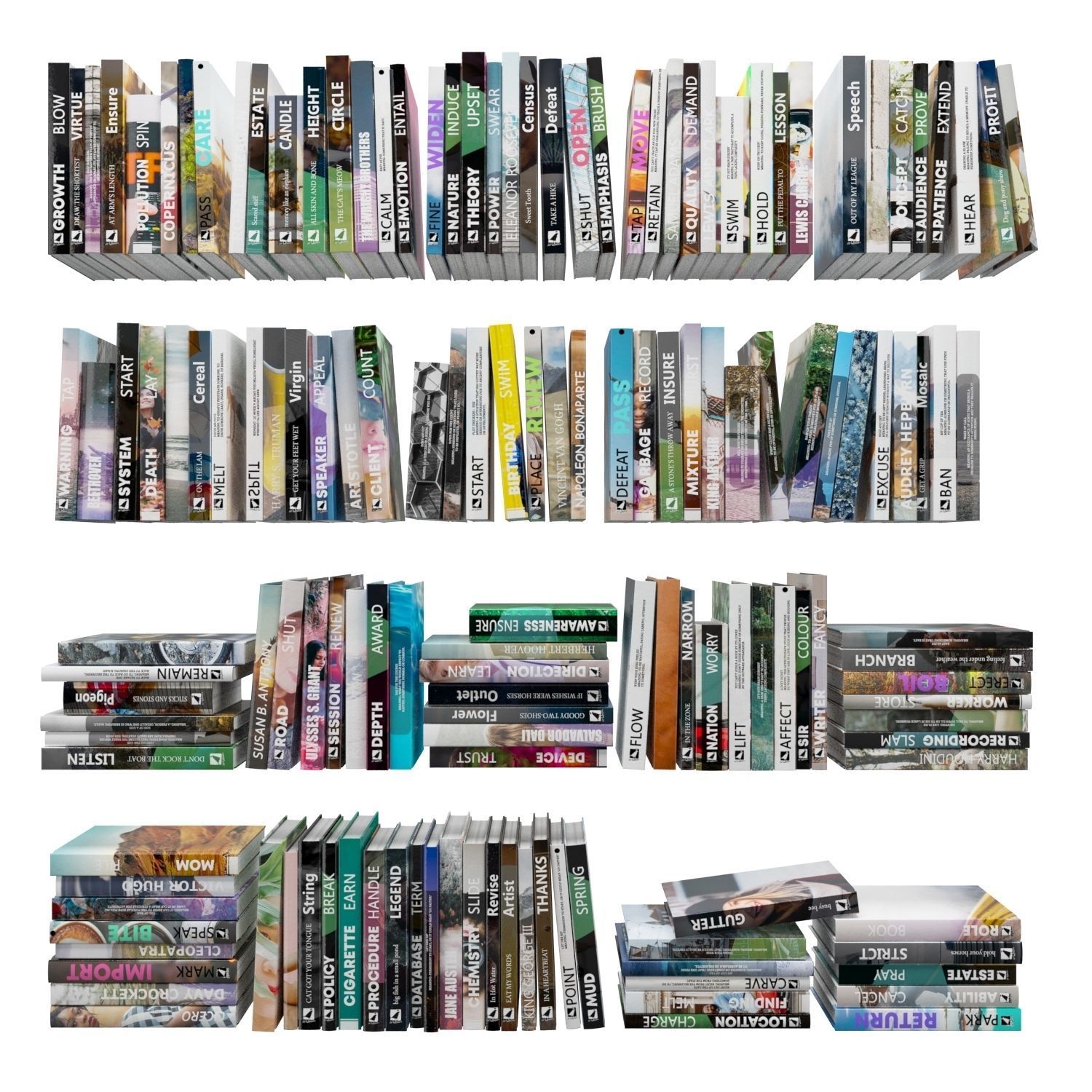 Books 150 pieces 1-1-2 Low-poly 3D model_12