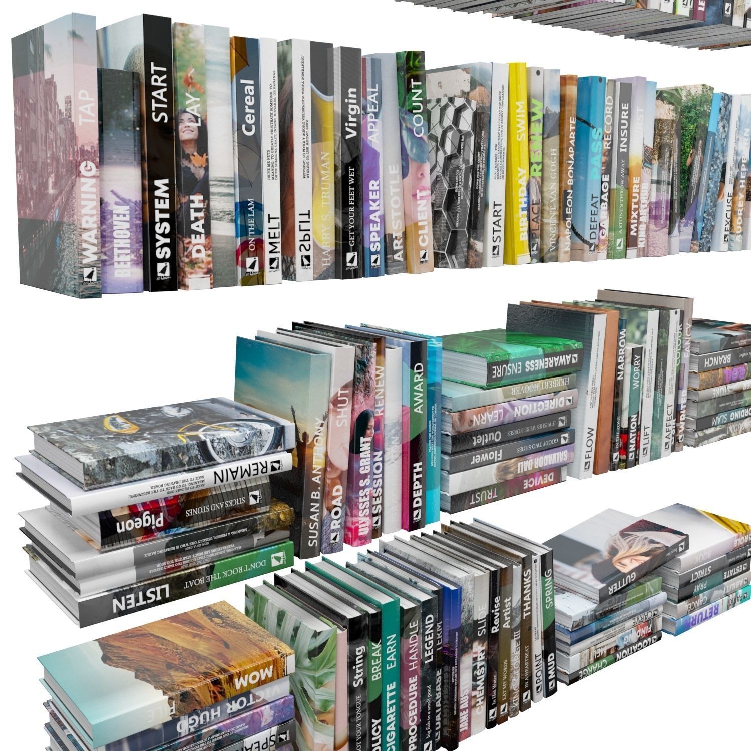 Books 150 pieces 1-1-2 Low-poly 3D model_21