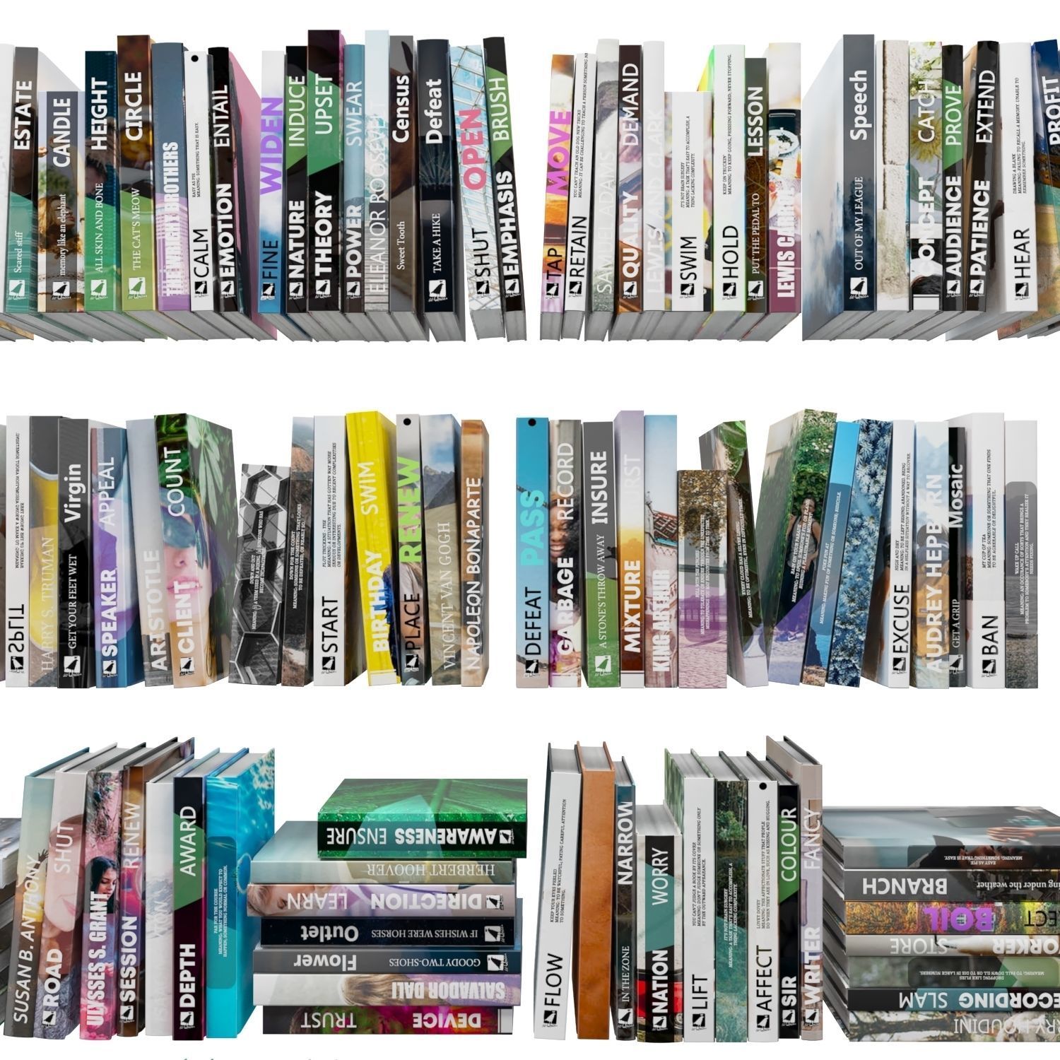 Books 150 pieces 1-1-2 Low-poly 3D model_5