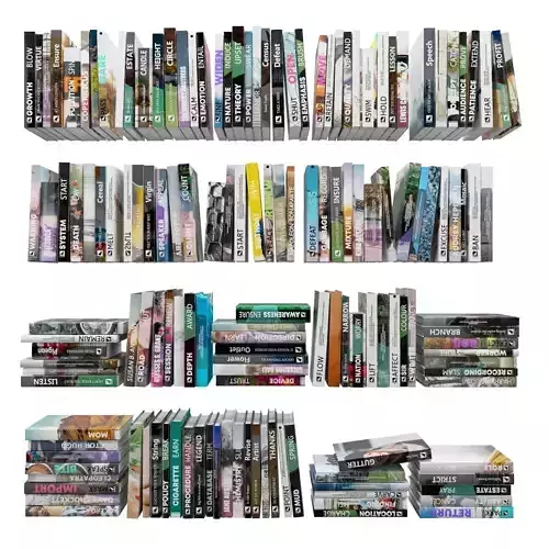 Books 150 pieces 1-1-2 Low-poly 3D model