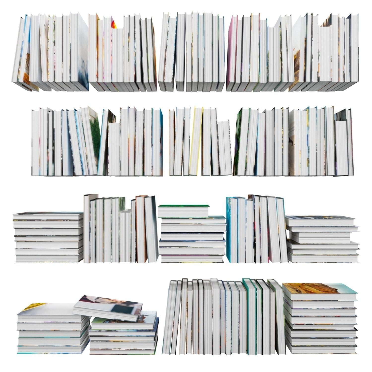 Books 150 pieces 1-1-2 Low-poly 3D model_19