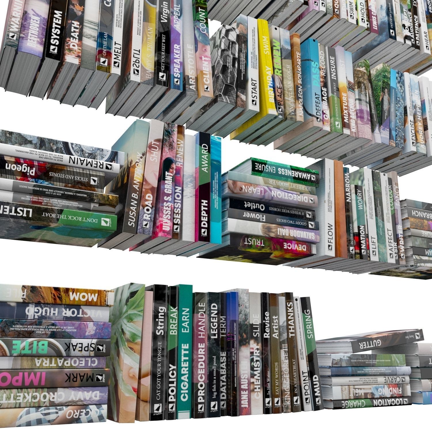 Books 150 pieces 1-1-2 Low-poly 3D model_20