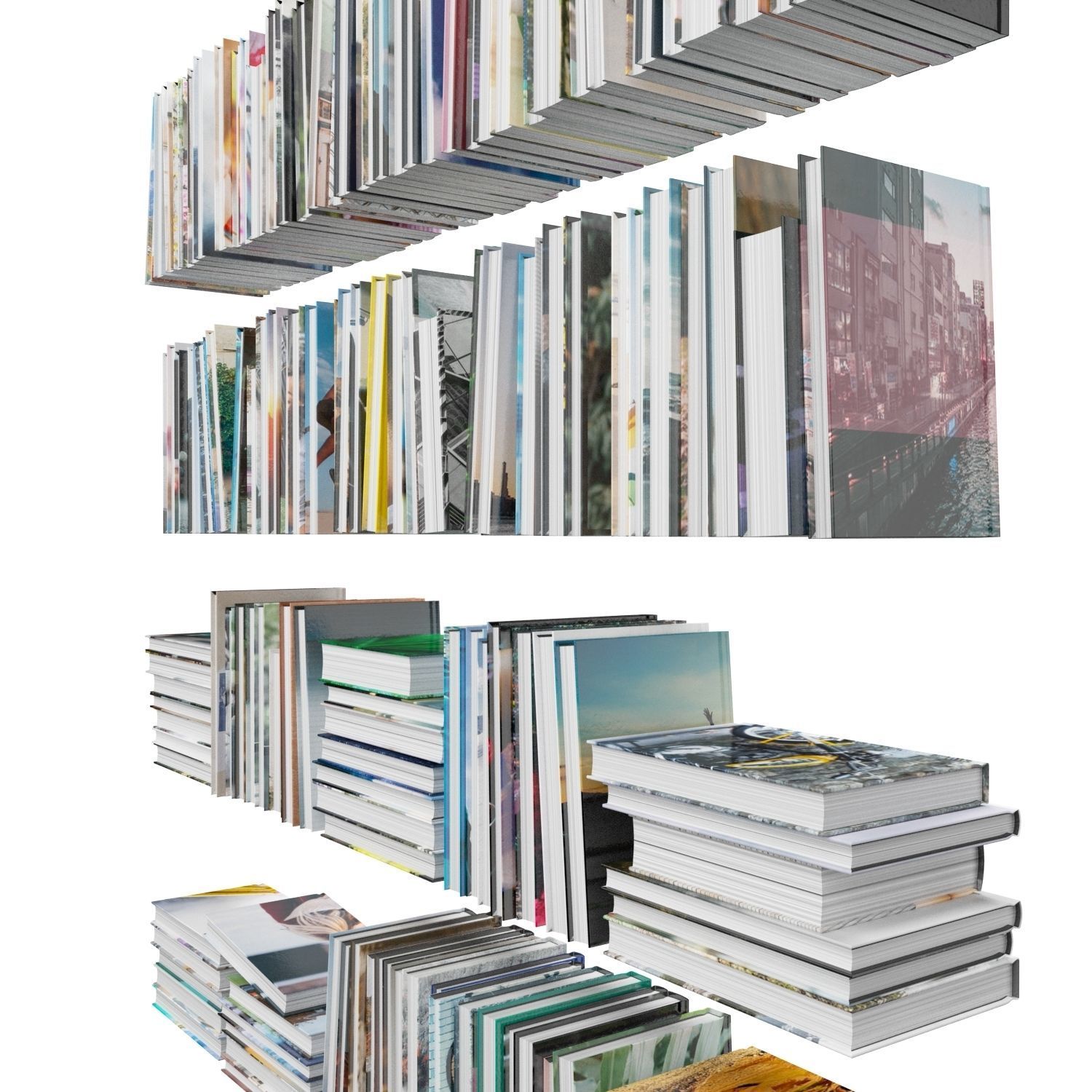 Books 150 pieces 1-1-2 Low-poly 3D model_18