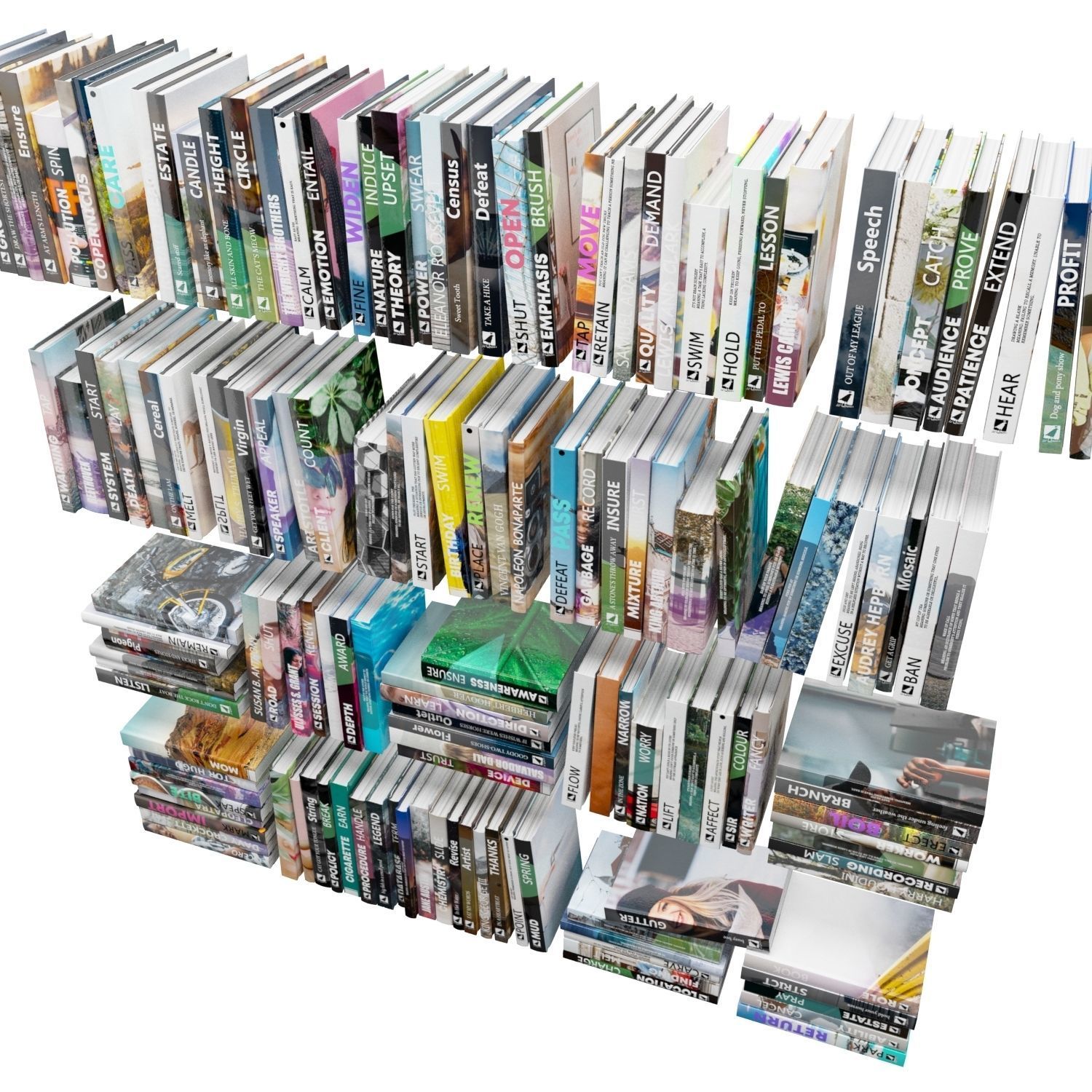 Books 150 pieces 1-1-2 Low-poly 3D model_15