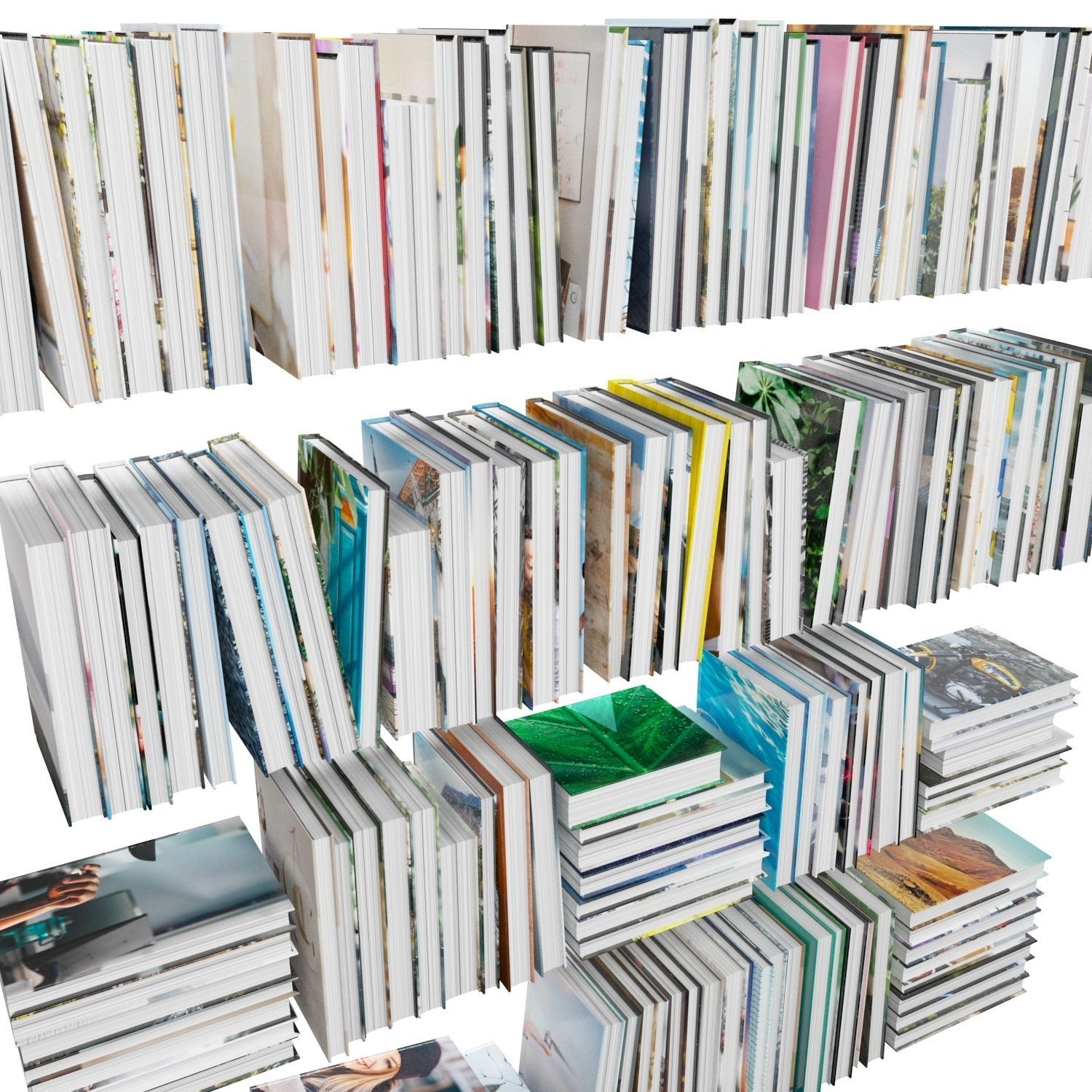 Books 150 pieces 1-1-2 Low-poly 3D model_16