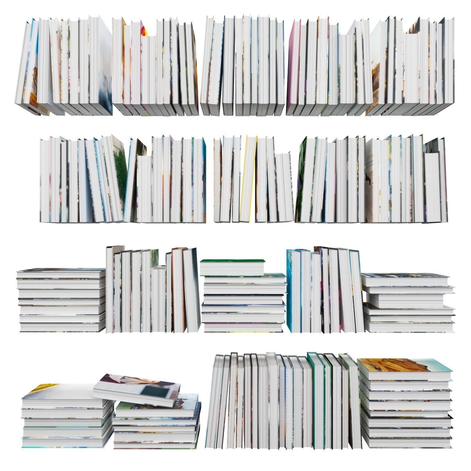 Books 150 pieces 1-1-2 Low-poly 3D model_7