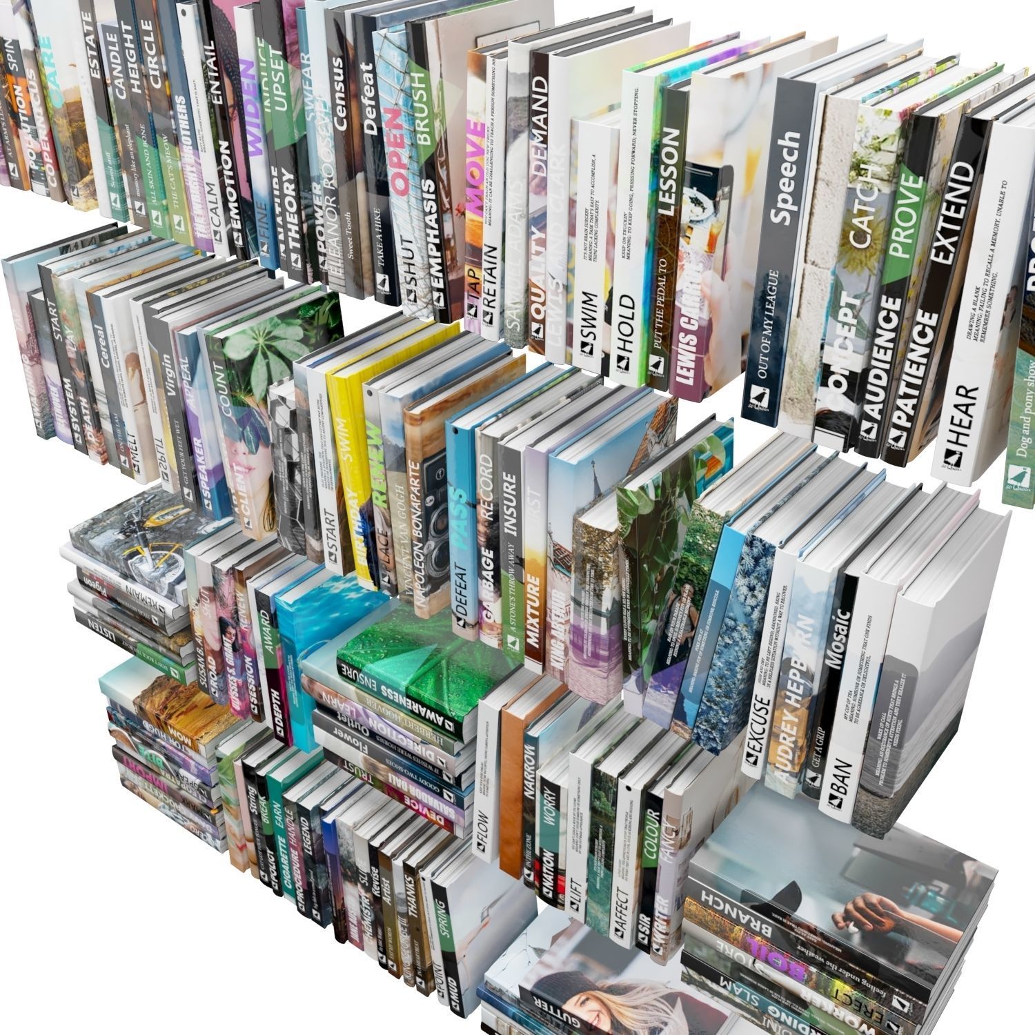 Books 150 pieces 1-1-2 Low-poly 3D model_10