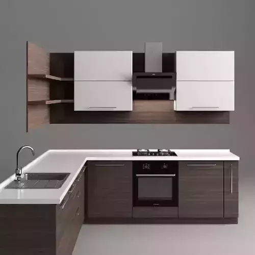 Kitchen with cabinets and counter tops