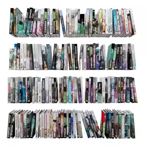 Books 150 pieces 1-2-1 Low-poly 3D model