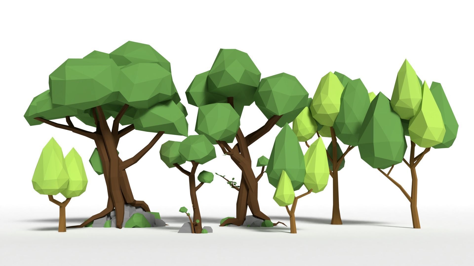 Trees Pack Low-poly 3D model_8