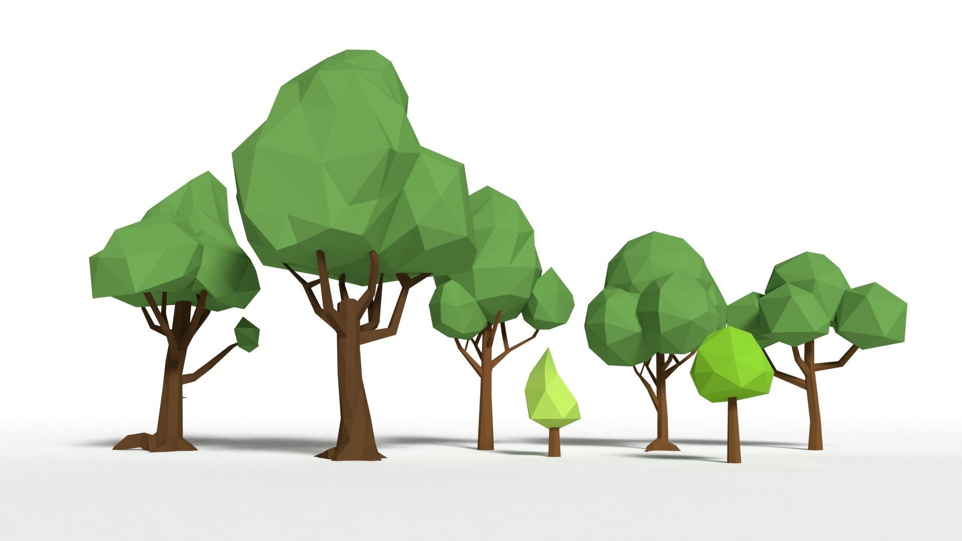 Trees Pack Low-poly 3D model_15