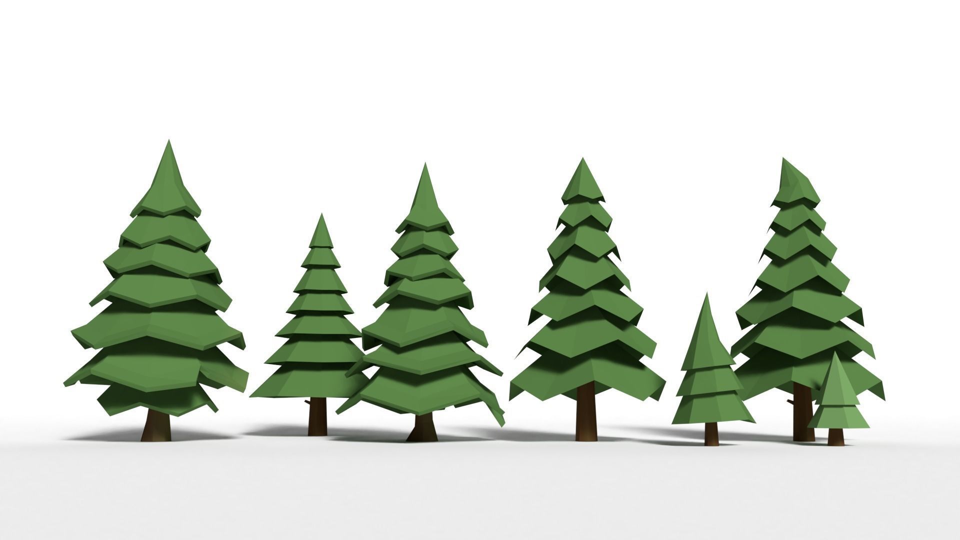 Trees Pack Low-poly 3D model_14