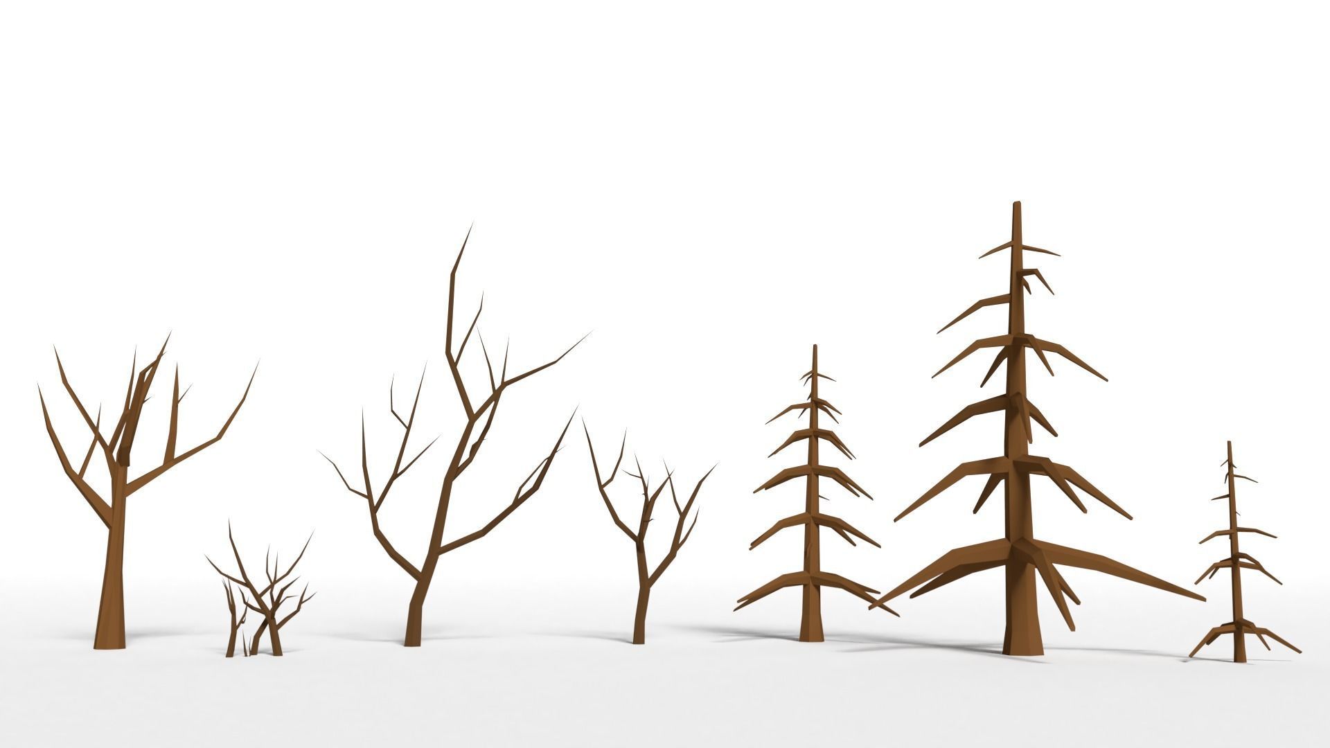 Trees Pack Low-poly 3D model_9