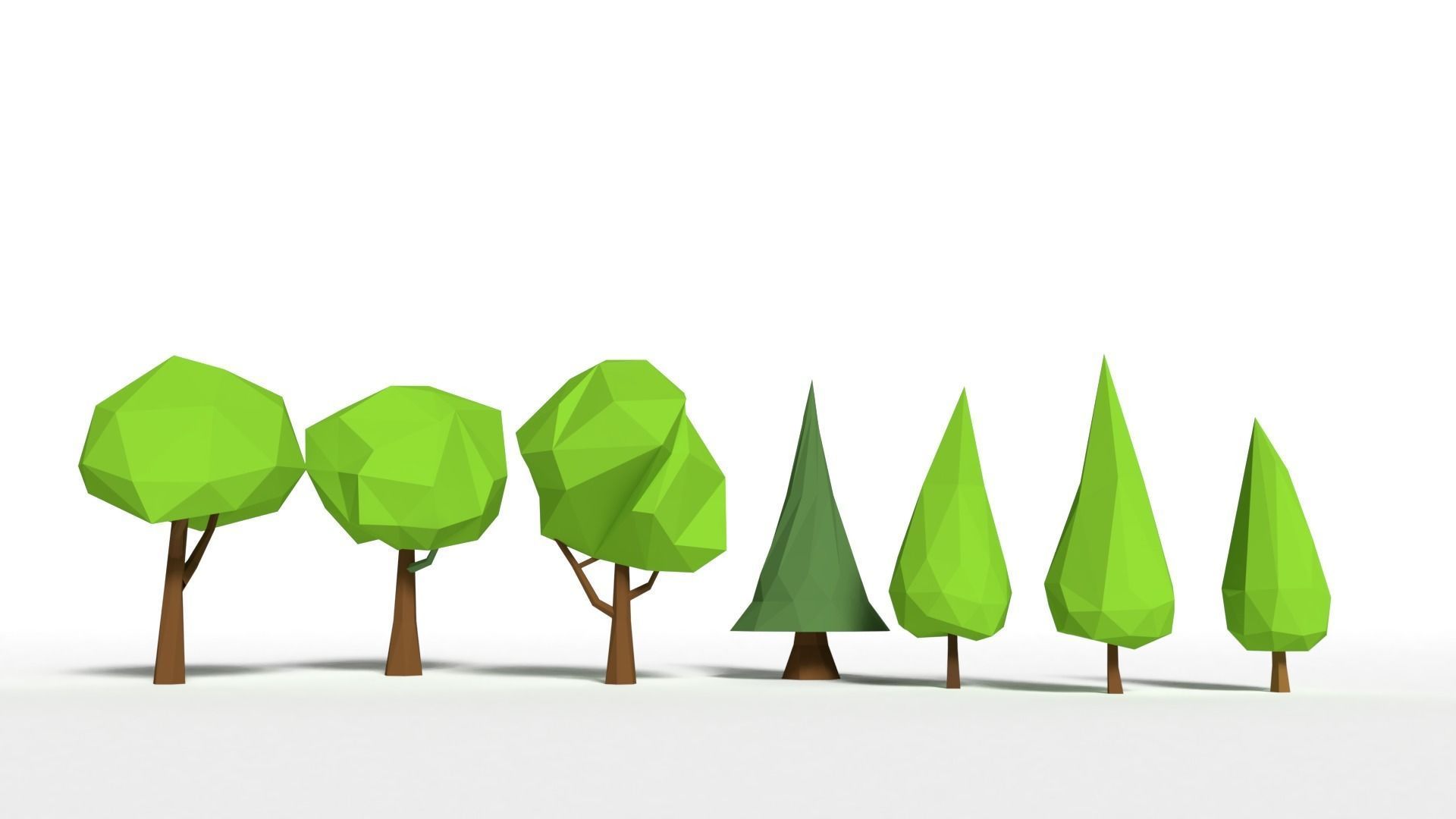 Trees Pack Low-poly 3D model_11