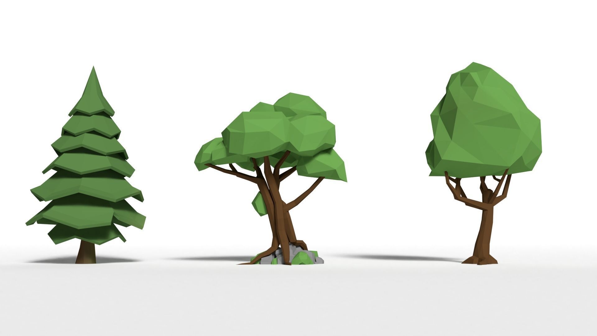 Trees Pack Low-poly 3D model_13