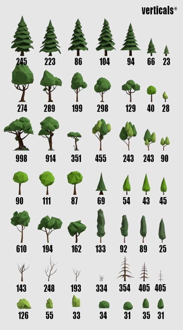 Trees Pack Low-poly 3D model_5