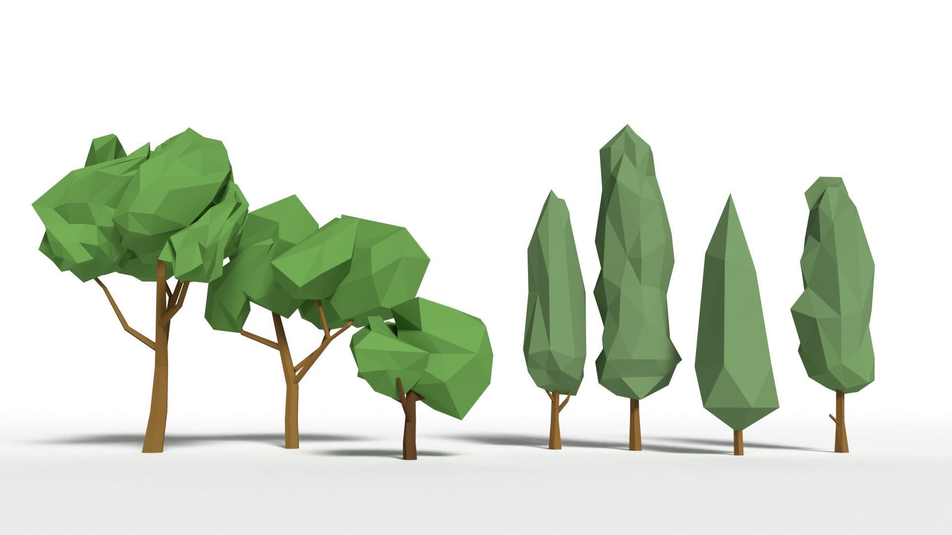 Trees Pack Low-poly 3D model_10