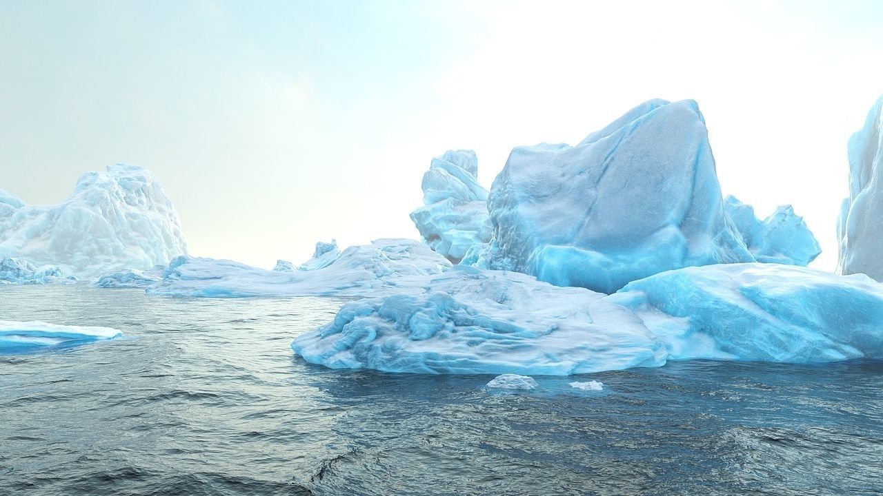 Photorealistic V-Ray render ready Iceberg kit  Low-poly 3D model_15
