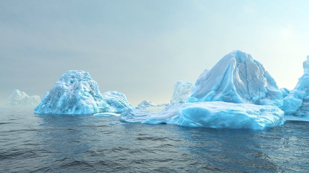 Photorealistic V-Ray render ready Iceberg kit  Low-poly 3D model_13