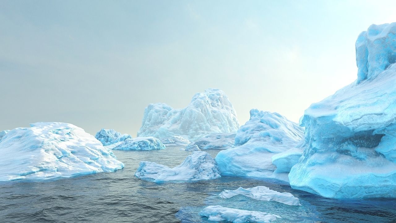 Photorealistic V-Ray render ready Iceberg kit  Low-poly 3D model_14