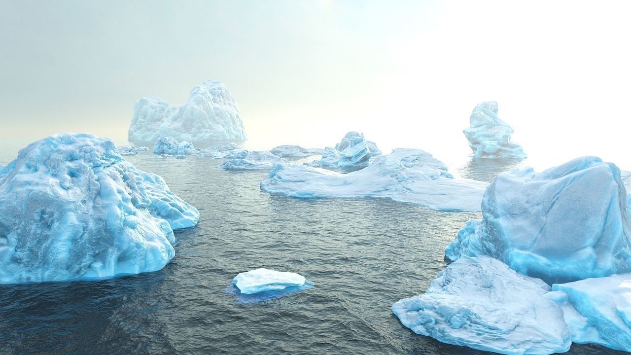 Photorealistic V-Ray render ready Iceberg kit  Low-poly 3D model_16