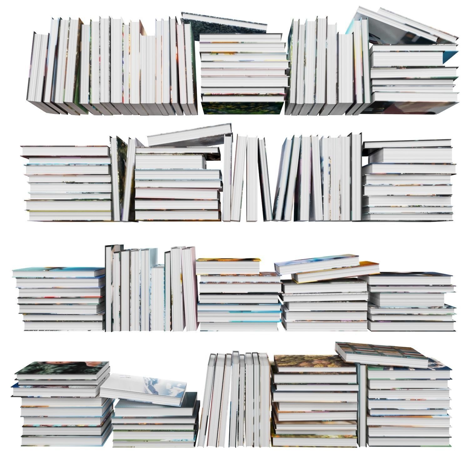 Books 150 pieces 1-4-2 Low-poly 3D model_15