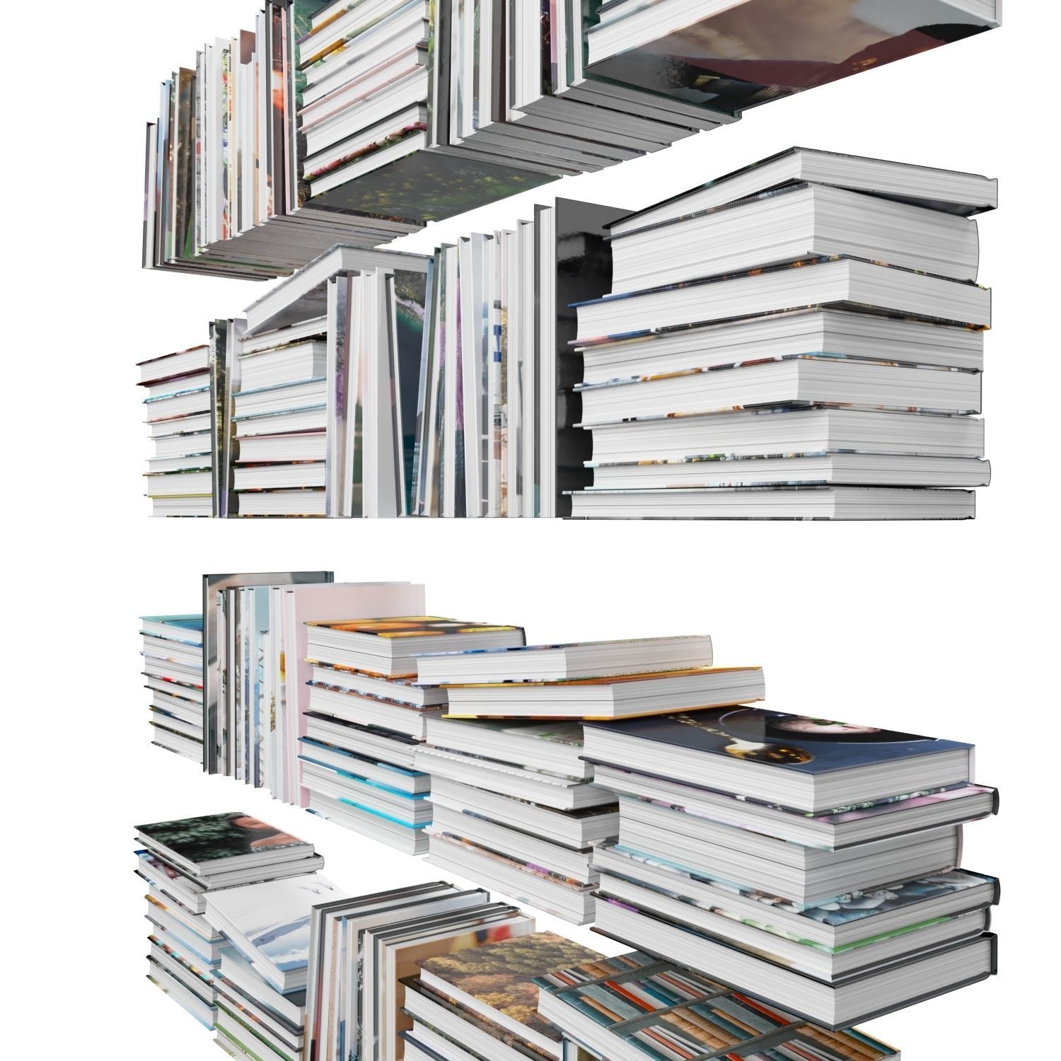 Books 150 pieces 1-4-2 Low-poly 3D model_13