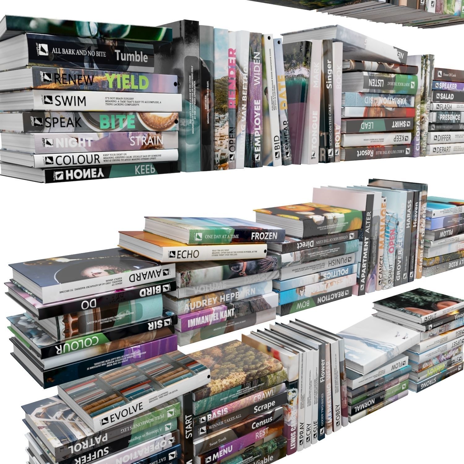 Books 150 pieces 1-4-2 Low-poly 3D model_19