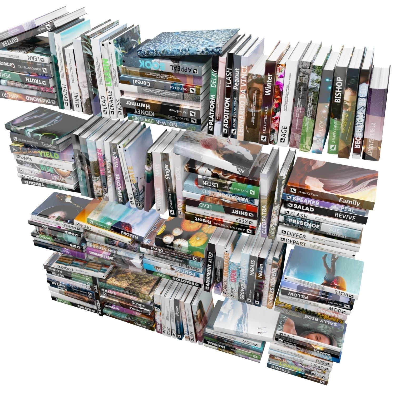 Books 150 pieces 1-4-2 Low-poly 3D model_6
