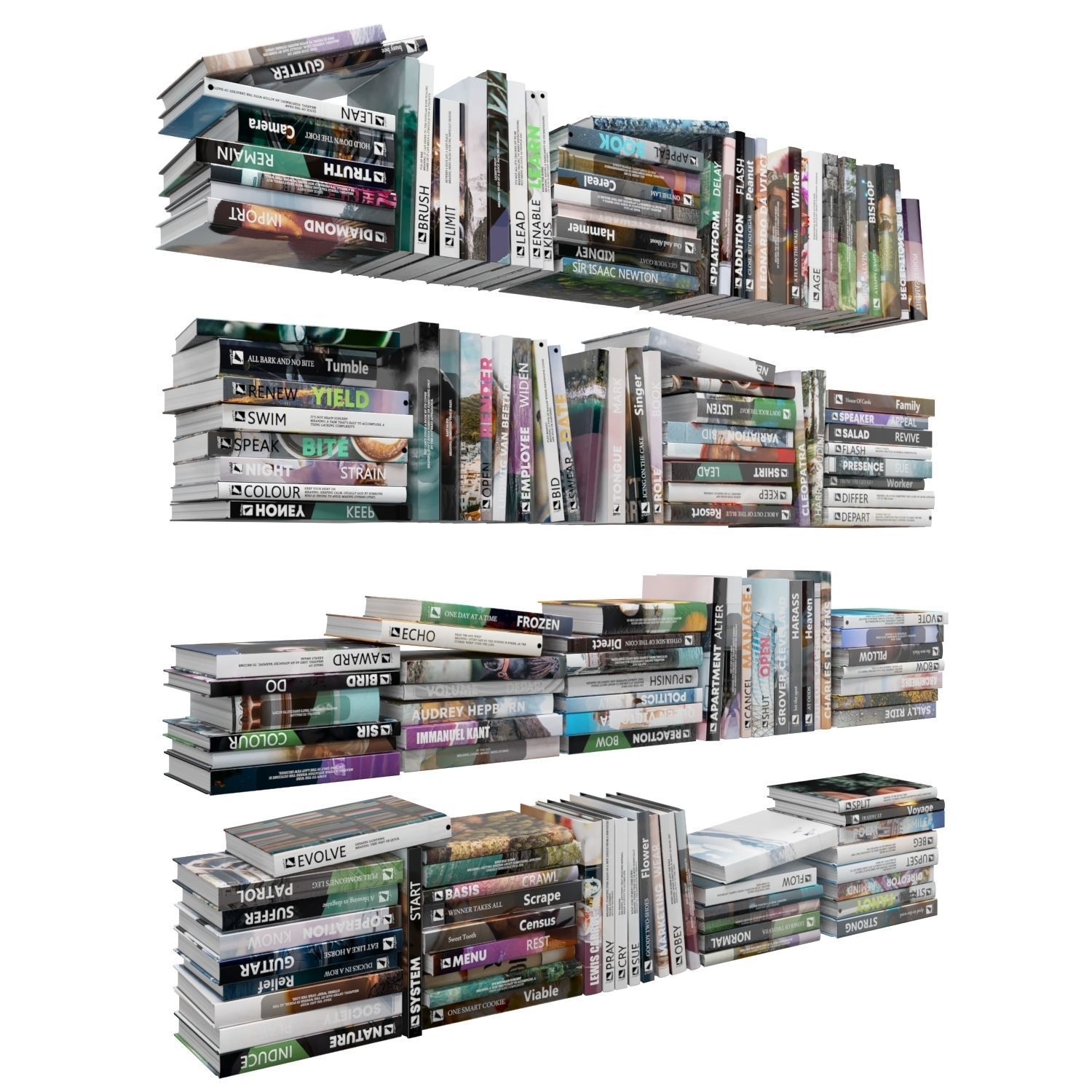 Books 150 pieces 1-4-2 Low-poly 3D model_2