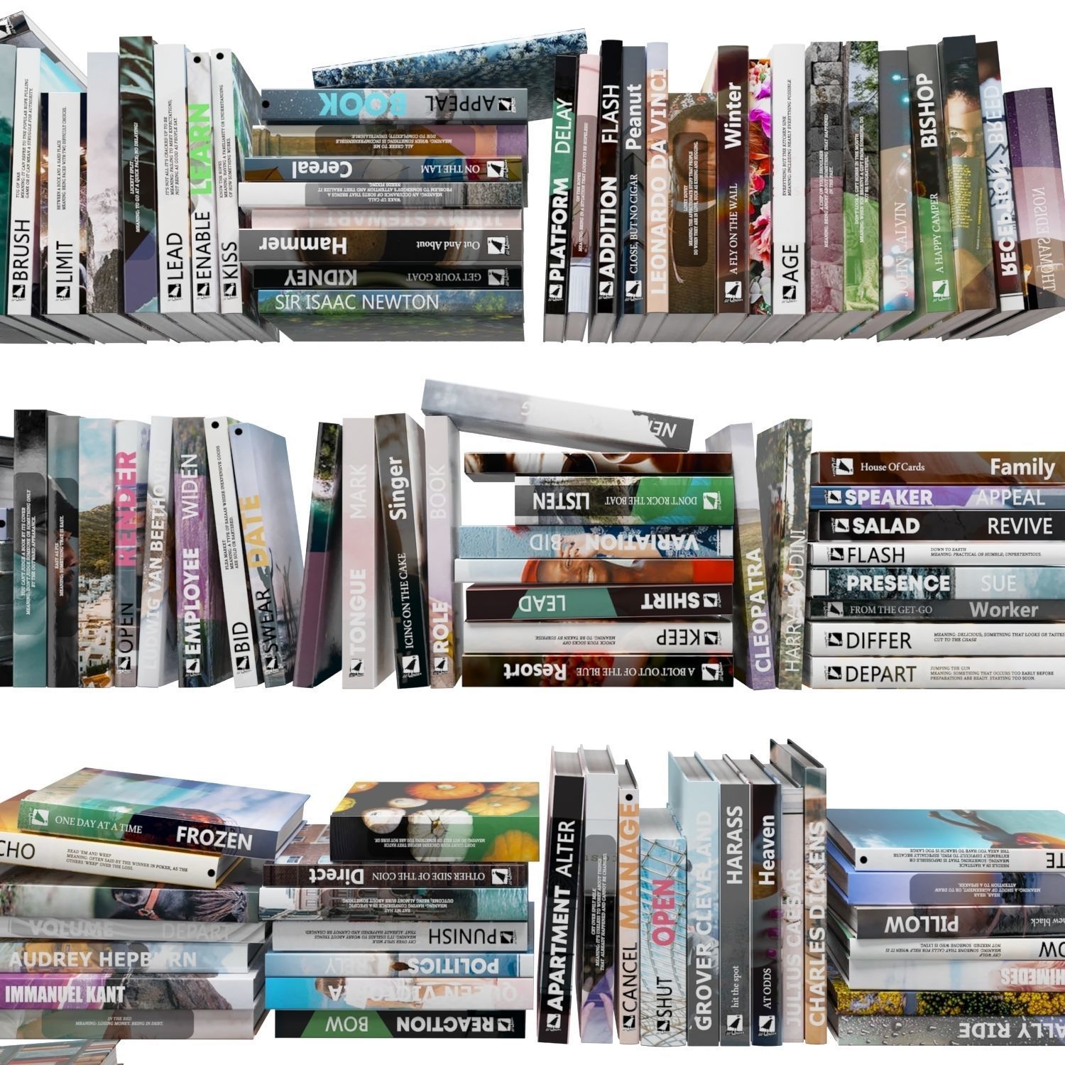 Books 150 pieces 1-4-2 Low-poly 3D model_11