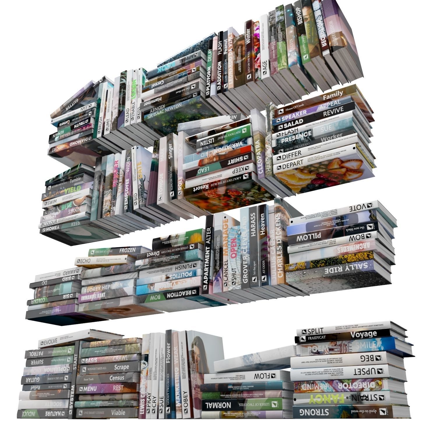 Books 150 pieces 1-4-2 Low-poly 3D model_5