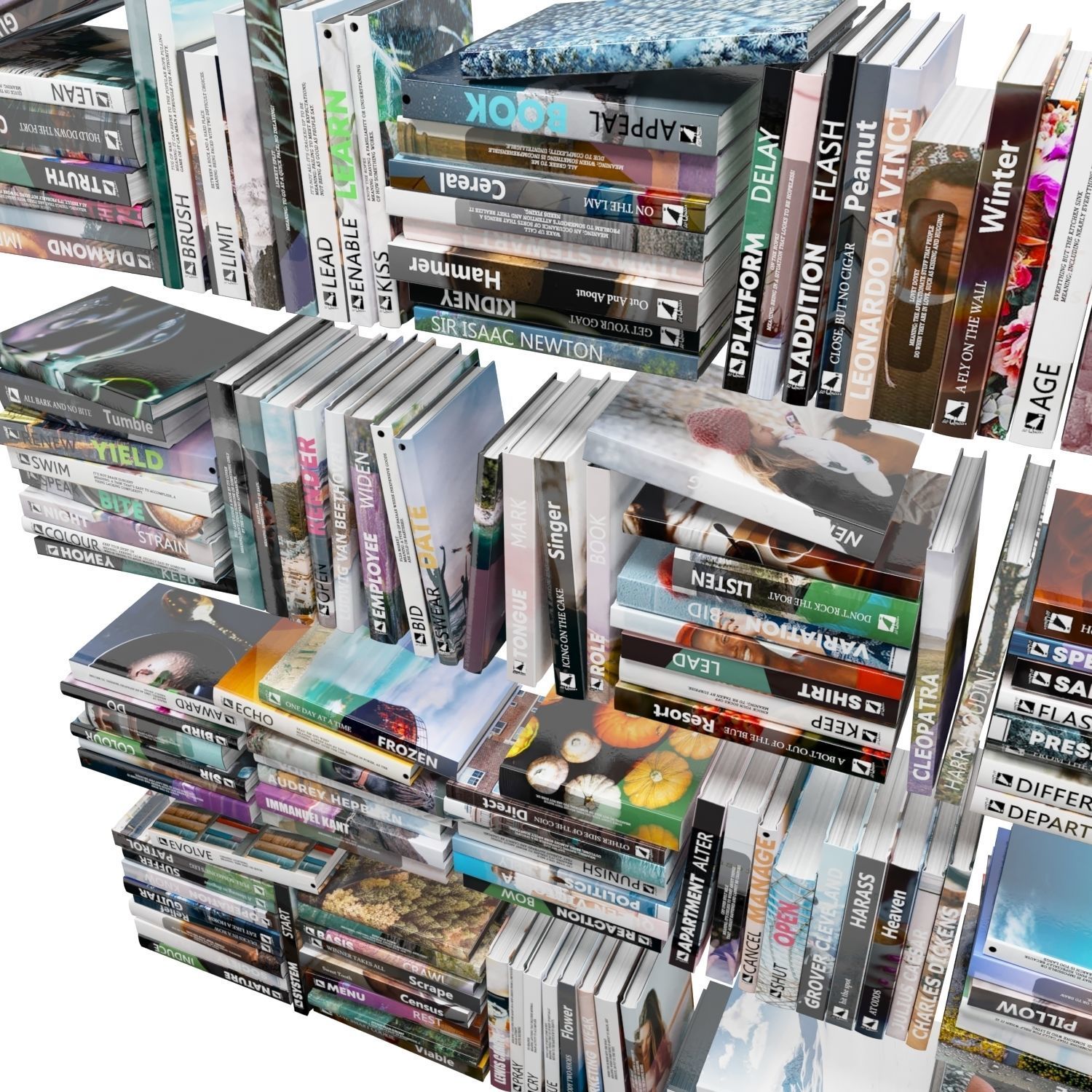 Books 150 pieces 1-4-2 Low-poly 3D model_23
