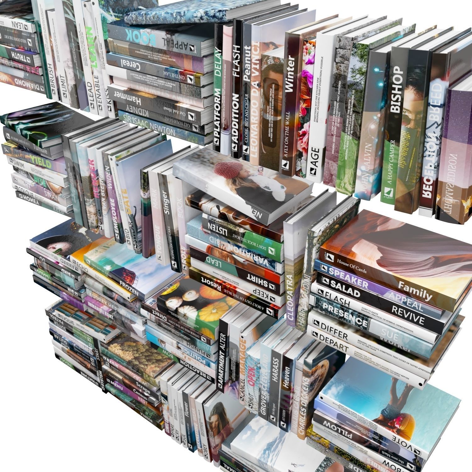 Books 150 pieces 1-4-2 Low-poly 3D model_20
